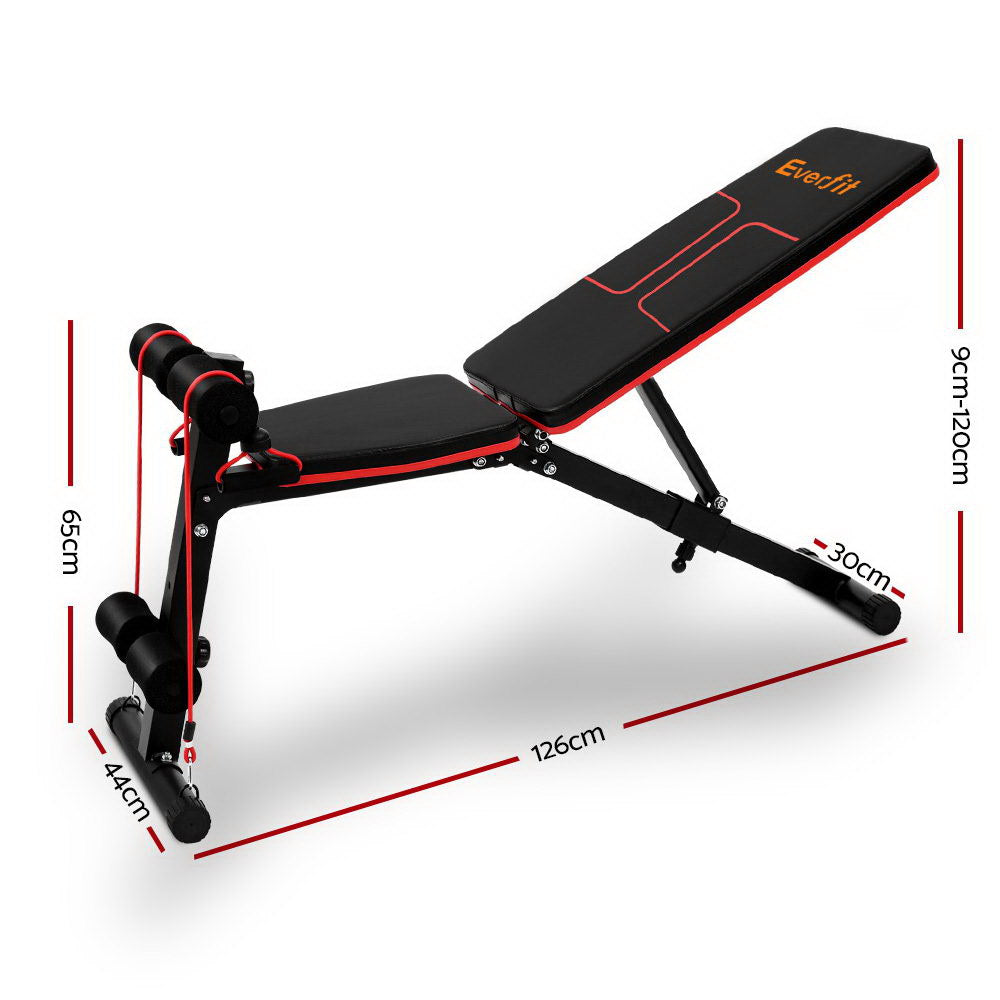 Everfit Weight Bench Adjustable FID Bench Press Home Gym 150kg Capacity - 0