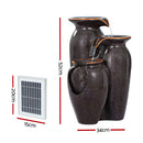 Gardeon Solar Fountain Water Fountain Feature Cascading Fountain LED Lights 76CM Grey-2