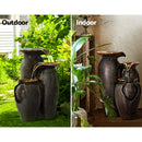 Gardeon Solar Fountain Water Fountain Feature Cascading Fountain LED Lights 76CM Grey-5