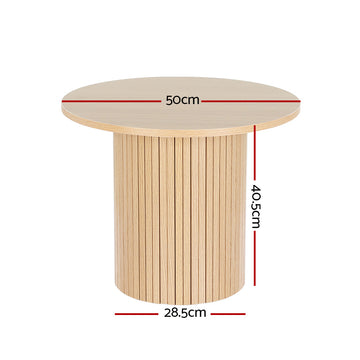 Artiss Coffee Table Round Fluted Base PIIA - 0