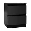 Artiss Bedside Table 2 Drawers - PEPE Black-1
