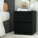 Artiss Bedside Table 2 Drawers - PEPE Black-8