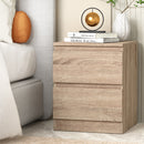 Artiss Bedside Table 2 Drawers - PEPE Oak-8