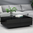 Artiss Coffee Table 4 Drawers Black Trevi-8