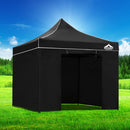 Instahut Gazebo Pop Up Marquee 3x3m Folding Tent Wedding Gazebos 500D Black-7