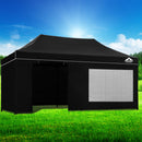 Instahut Gazebo 3x6 Pop Up Marquee Folding Tent Wedding Gazebos Camping Outdoor Shade Canopy Black-7