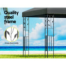 Instahut Gazebo 3x3m Marquee Outdoor Wedding Party Event Tent Home Iron Art Shade Grey-5