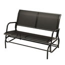 Gardeon Outdoor Garden Bench Seat Swing Glider Rocking 2 Seater Patio Furniture Black-1