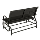 Gardeon Outdoor Garden Bench Seat Swing Glider Rocking 2 Seater Patio Furniture Black-3