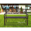Gardeon Outdoor Garden Bench Seat Steel Outdoor Furniture 3 Seater Park Bronze-4