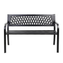Gardeon Outdoor Garden Bench Seat Steel Outdoor Furniture 2 Seater Park Black-3