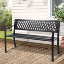 Gardeon Outdoor Garden Bench Seat Steel Outdoor Furniture 2 Seater Park Black-8