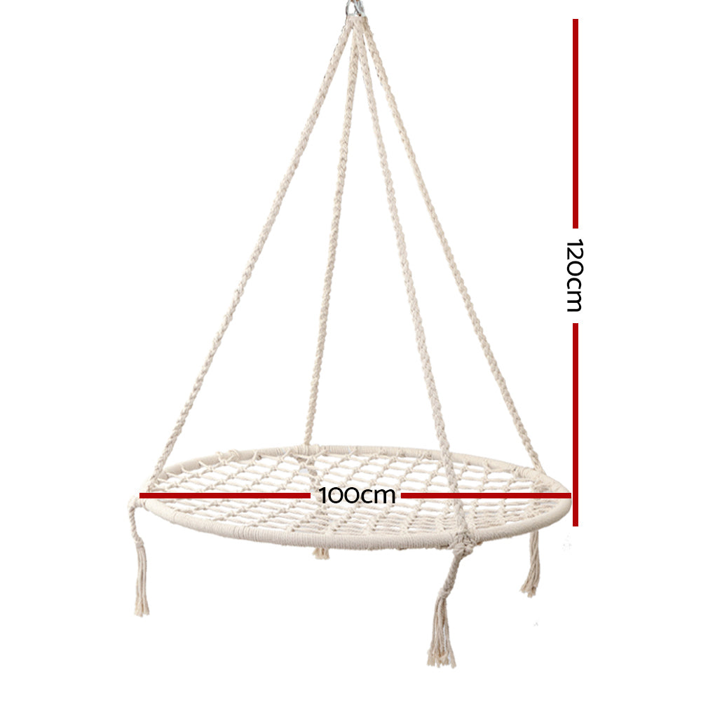 Gardeon Hammock Chair Outdoor Tree Swing Nest Web Hanging Seat 100cm - 0
