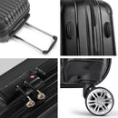 Wanderlite 24" 66cm Luggage Trolley Travel Set Suitcase Carry On Hard Case TSA Lock Lightweight Black-7