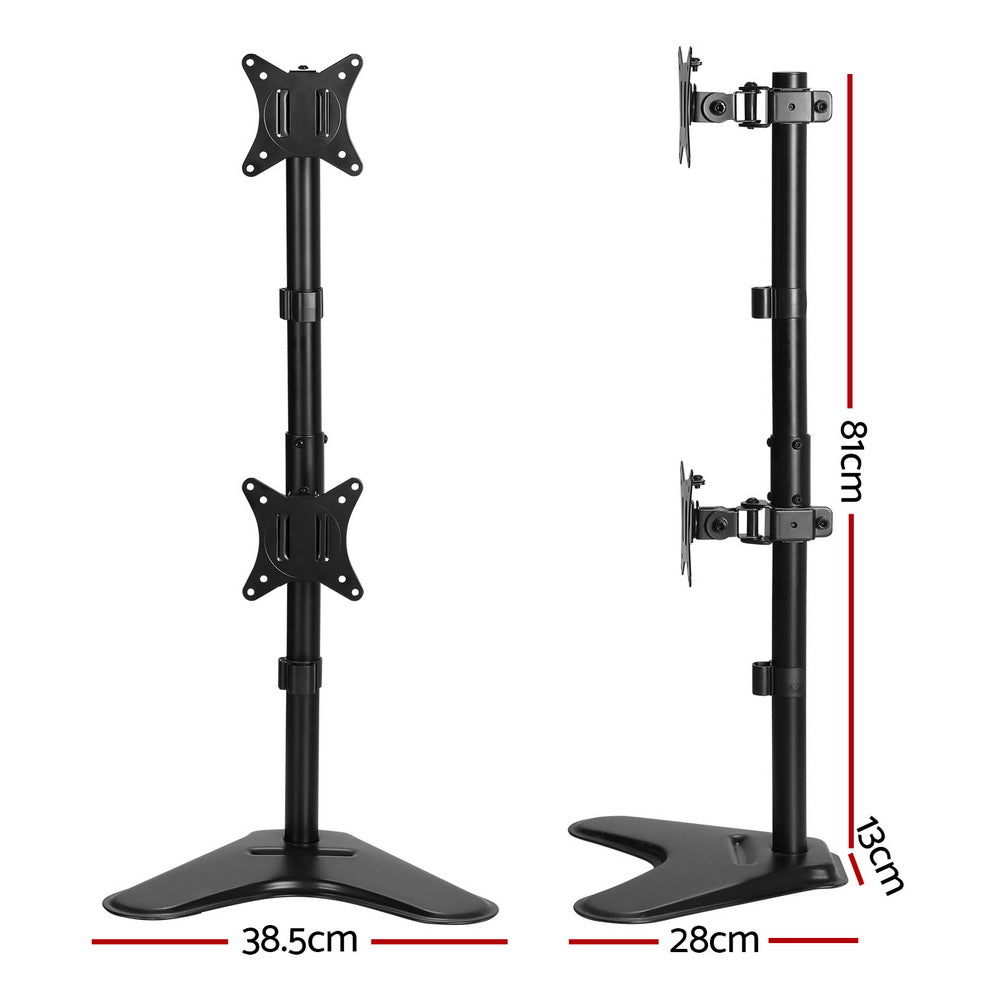 Artiss Monitor Arm Stand Dual Mount HD LED TV Bracket Holder Freestanding - 0