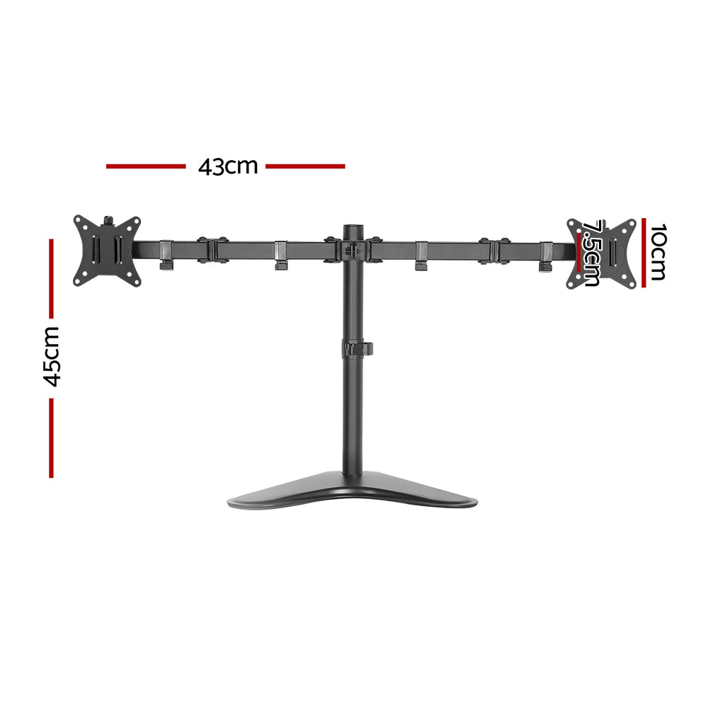 Artiss Monitor Arm Stand Dual Black - 0