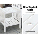 Gardeon Outdoor Garden Bench Loveseat Wooden Table Chairs Patio Furniture White-5