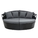 Gardeon Sun Lounge Setting Wicker Lounger Day Bed Outdoor Furniture Patio Black-3