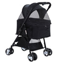i.Pet Pet Stroller Dog Pram Cat Carrier Travel Large Pushchair Foldable 4 Wheels Black-3