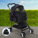 i.Pet Pet Stroller Dog Pram Cat Carrier Travel Large Pushchair Foldable 4 Wheels Black-8