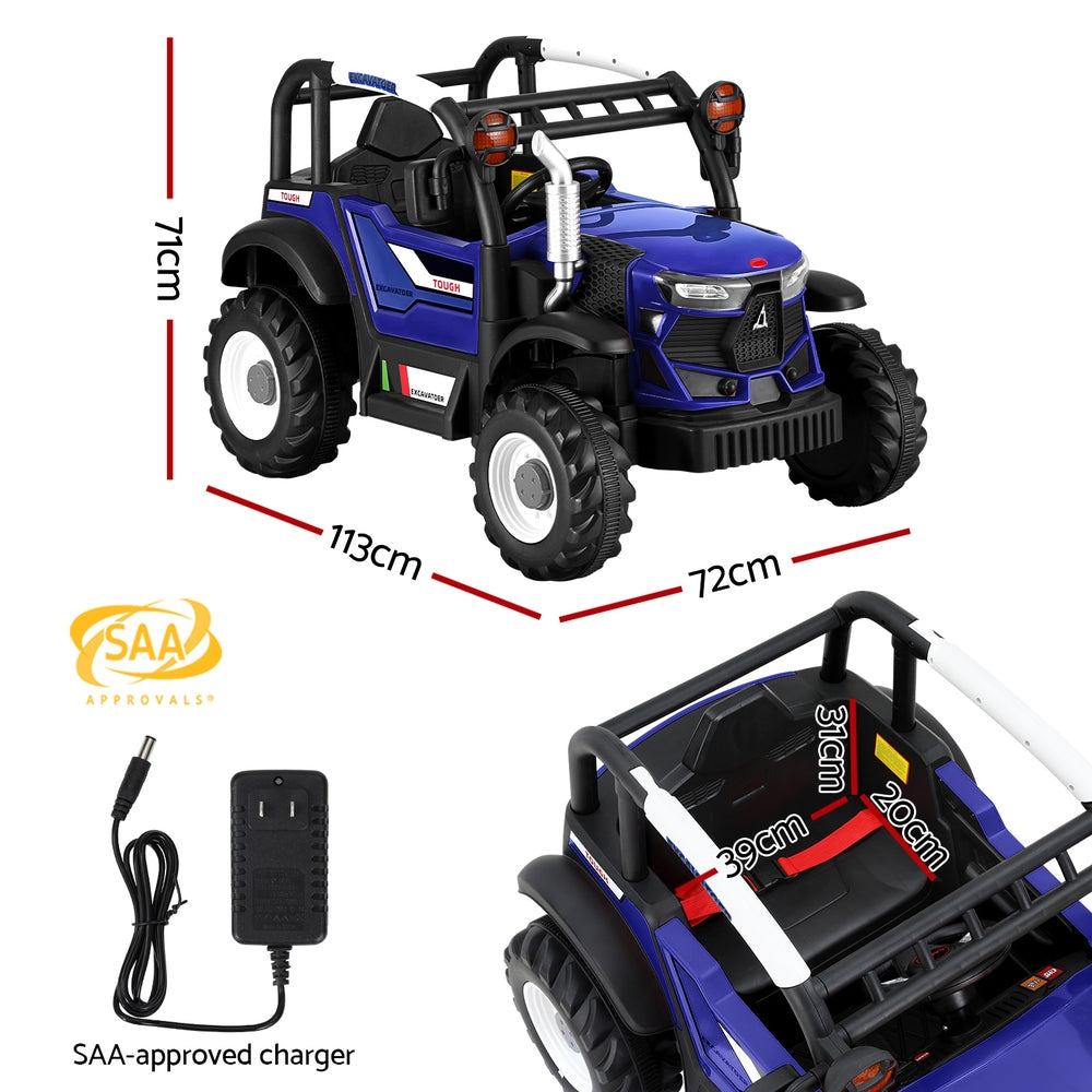 Rigo Kids Electric Ride On Car Off Road Jeep Remote 12V Blue - 0