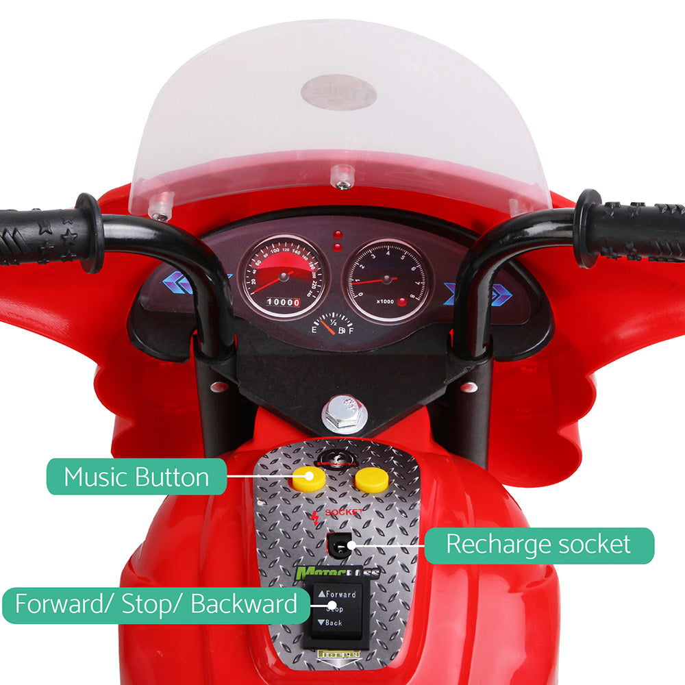 Rigo Kids Ride On Motorbike Motorcycle Car Red