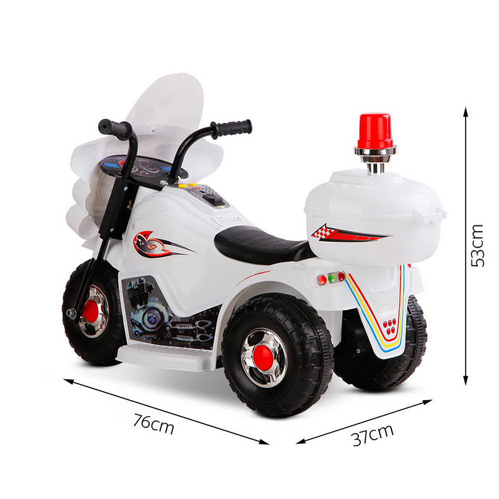 Rigo Kids Ride On Motorbike Motorcycle Car Toys White - 0