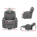 Artiss Recliner Chair Lift Assist Heated Massage Chair Velvet Milio-2