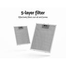 Devanti 600mm Range Hood 60cm Rangehood Glass Stainless Steel-5