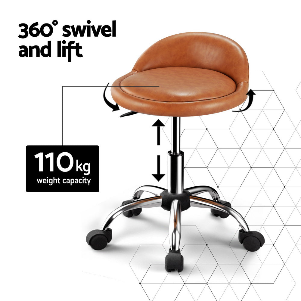 Artiss Salon Stool Swivel Chair Backrest Chairs