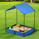 Keezi Kids Sandpit Metal Sandbox Sand Pit with Canopy Cover Outdoor Toys 120cm-5