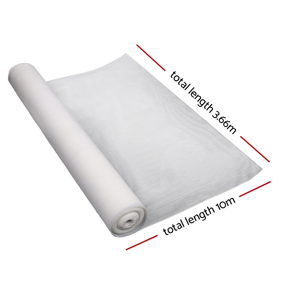 Instahut 50% Shade Cloth 3.66x10m Shadecloth Wide Heavy Duty White - 0