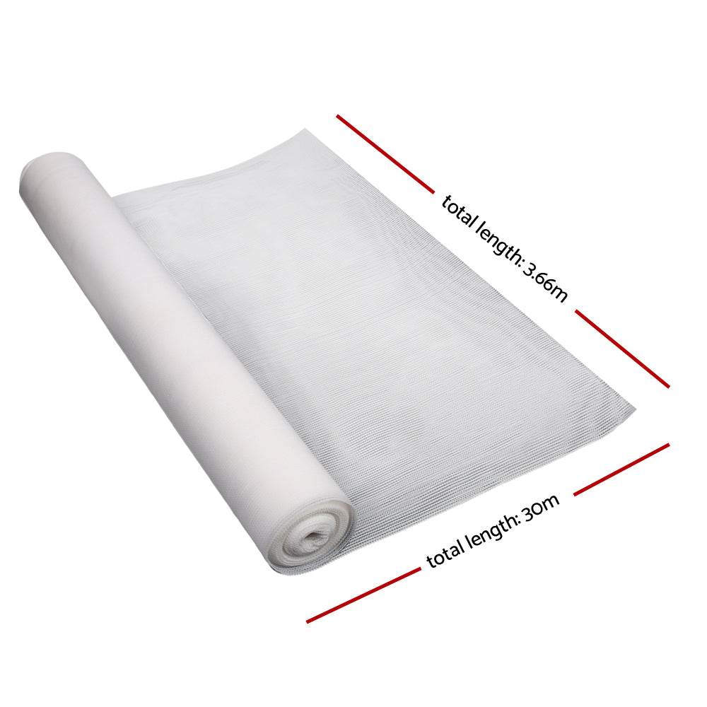 Instahut 90% Shade Cloth 3.66x30m Shadecloth Wide Heavy Duty White - 0