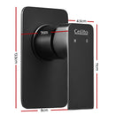 Cefito Shower Mixer Tap Wall Bath Taps Brass Hot Cold Basin Bathroom Black-2