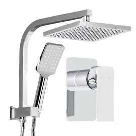 Cefito 8'' Rain Shower Head Set Handheld Square High Pressure Mixer Tap Chrome