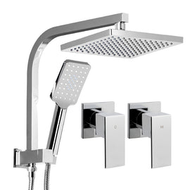 Cefito 8'' Rain Shower Head Set Handheld Square High Pressure wins Tap�Chrome