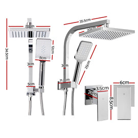 Cefito 8'' Rain Shower Head Set Handheld Square High Pressure wins Tap�Chrome - 0