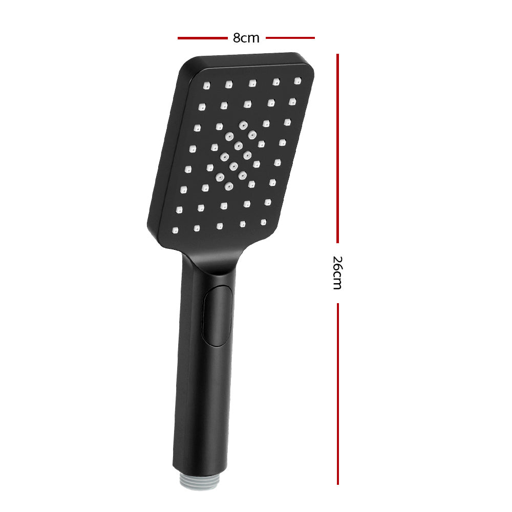 Handheld Shower Head 3.1'' High Pressure 3 Spray Modes Square Black - 0