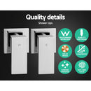 Cefito 10'' Rain Shower Head Set Handheld Square High Pressure Twins Tap Chrome-7