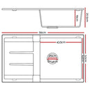 Cefito Stone Kitchen Sink 860X500MM Granite Under/Topmount Basin Bowl Laundry Black-2