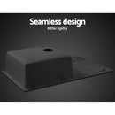 Cefito Stone Kitchen Sink 860X500MM Granite Under/Topmount Basin Bowl Laundry Black-3