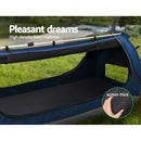 Weisshorn Double Swag Camping Swags Canvas Free Standing Dome Tent Dark Blue 4CM-6