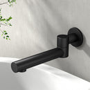 Cefito Bathroom Mixer Spout Wall Bath Tap Round Swivel Bathtub Black-5