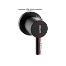 Cefito Basin Twin Tap Wall Round Brass Faucet Shower Bathtub Black-2