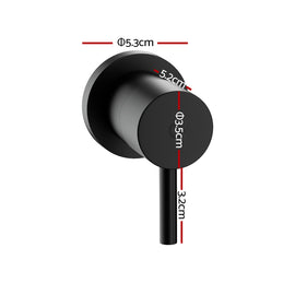 Cefito Basin Twin Tap Wall Round Brass Faucet Shower Bathtub Black - 0