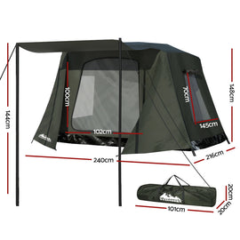 Weisshorn Camping Tent Instant Up 2-3 Person Tents Outdoor Hiking Shelter - 0