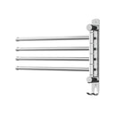 Towel Rail Rack Holder 4 Bars Wall Mounted Stainless Steel Swivel Hanging Hook-1