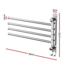 Towel Rail Rack Holder 4 Bars Wall Mounted Stainless Steel Swivel Hanging Hook-2