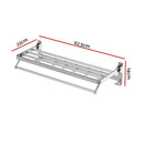 Towel Rail Rack Holder 4 Bars Wall Mounted Aluminium Foldable Hanging Hook-2