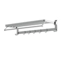 Towel Rail Rack Holder 4 Bars Wall Mounted Aluminium Foldable Hanging Hook-3